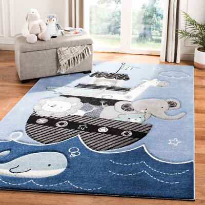 Safavieh Carousel Kids BLUE / GREY 8' X 10' Area Rug - CRK121B-8