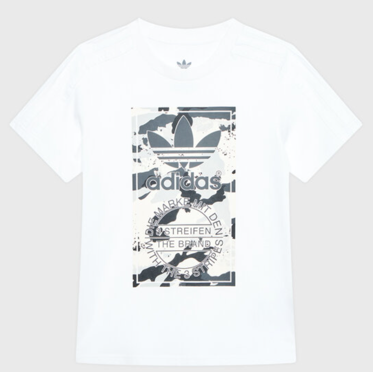 NEW KIDS YOUTH ADIDAS ORIGINALS CAMO TREFOIL TEE SHIRT ~SIZE YOUTH