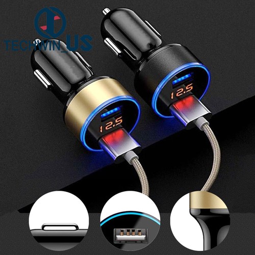 Dual Ports 3.1A USB Car Auto Charger Digital Voltmeter US - Picture 5 of 33
