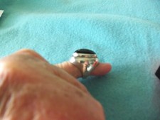ONYX AND STERLING RING