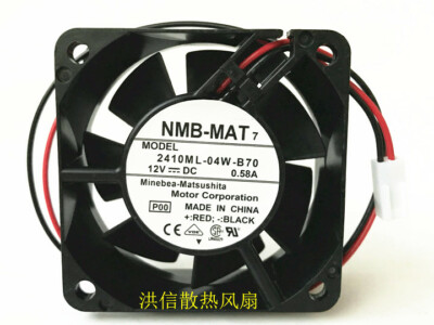 1PC NMB-MAT 6025 2410ML-04W-B70 DC12V 0.58A 6CM chassis power cooling fan #