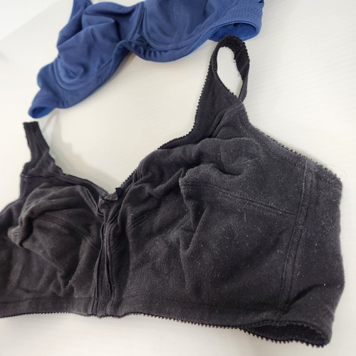 2x Bestform 38D Bra Underwire Blue 5006098 Cotton Black 5086825 - Picture 4 of 12