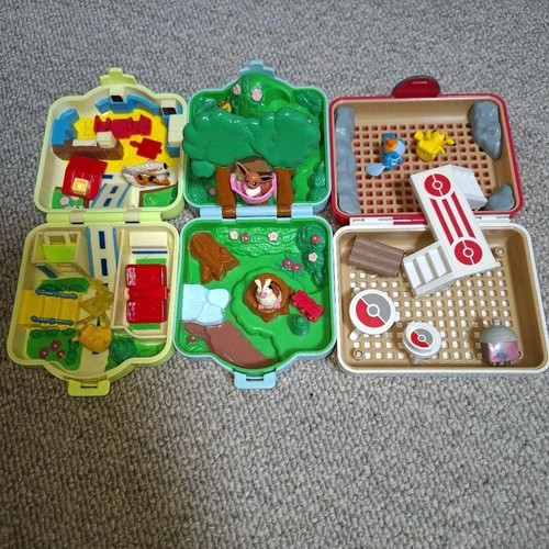 Used Pocket Monsters Chibi Poke House Set of 3 with figures and accessories Japa - Picture 2 of 12