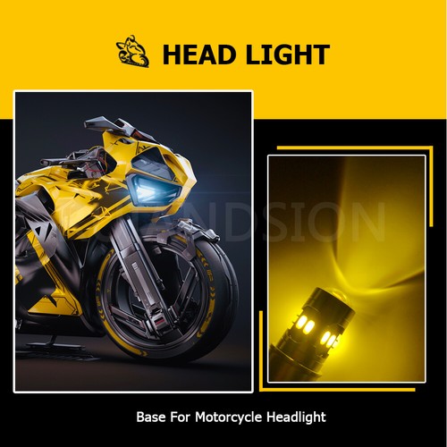 1X BA20S 5730 12 LED 6V-24V Auto d'epoca Moto Faro Fendinebbia Lampadina Giallo - Picture 6 of 7