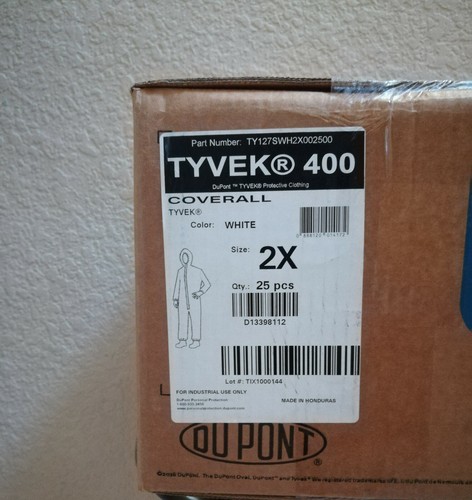 25 Stück DuPont Tyvek, TY127S, Schutzoverall mit Kapuze, Größe 2XL - Bild 1 von 4