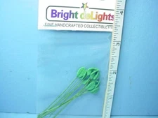 Miniature Green Leaves on Wire (10) #3109 Bright Delights 1/12th