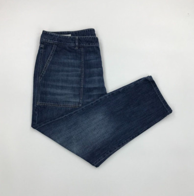 Herren Jeans verwaschene blaue Waschung Brunello Cucinelli Größe 54 W38 L25 Freizeit Fit A