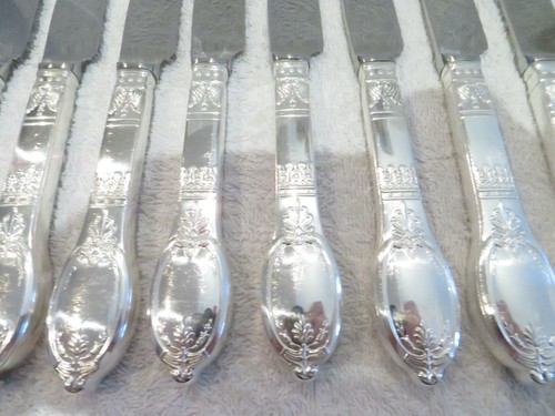 Magnifique 12 couteaux de table métal argenté Europ Felix Empire dinner knives - Picture 10 of 10