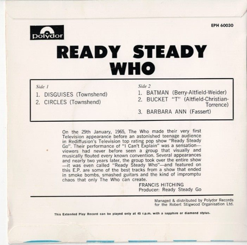 THE WHO Ready Steady Who AUSSIE 7" EP VINYL w/PS 60s MOD POP ART - Foto 2 di 2