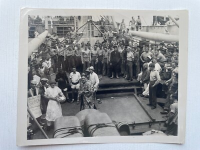 Vintage Photograph The Navy Crossing the Equator Ceremony-Sailors in Costume D