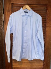 TOMMY HILFIGER Mens Stretch Slim Fit Shirt Xl Polka Dot Blue White