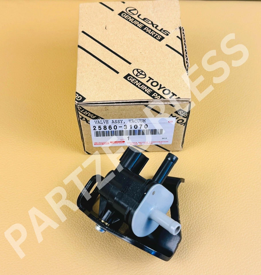 25860-31070 Genuino Toyota Lexus Válvula de conmutación de vacío Solenoide de purga NUEVO OEM Foto 2 de 4
