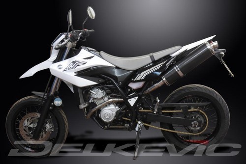 YAMAHA WR125 X 2009-2018 450mm OVAL CARBON BSAU SILENCER EXHAUST KIT - Picture 3 of 4