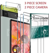 Google Pixel 6 Screen Protector 3-Pack with 2 Pack Camera Anti Scratch
