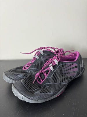 Merrell Vibram Shoes Womens Size 8 Black Mesh Barefoot Trail Running Hiking
