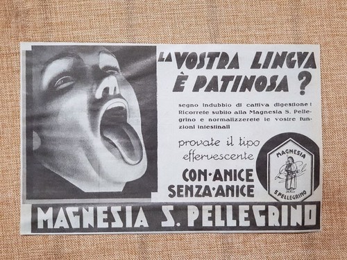Magnesia San Pellegrino Contro la lingua patinosa Pubblicità degli inizi del 900 - Picture 1 of 1