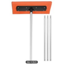 Snow Roof Rake 17.7" Foam Blade Adjustable 7.3–18.4ft Lightweight Snow Scraper