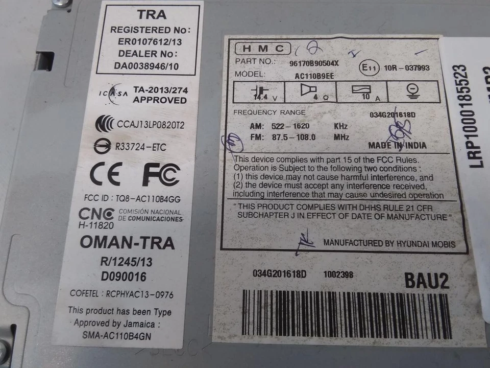 Hyundai i10 II Typ IA original Radio mit CD/MP3 und Bluetooth Bj.2016 - Bild 2 von 4