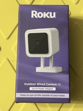 Roku Outdoor Wired Camera SE w/ 12.5FT Power Adapter Security Camera ModelCW2005