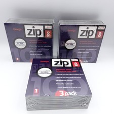3-3 Packs of Iomega Zip 100 100MB Disks Formatted for IBM New Sealed