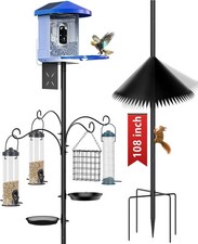 Bird Feeder Pole 108 inch Bird Feeder Stand Station with Squirrel Proof Baffle