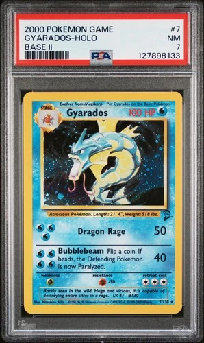 2000 POKEMON BASE SET 2 #7 GYARADOS-HOLO PSA 7