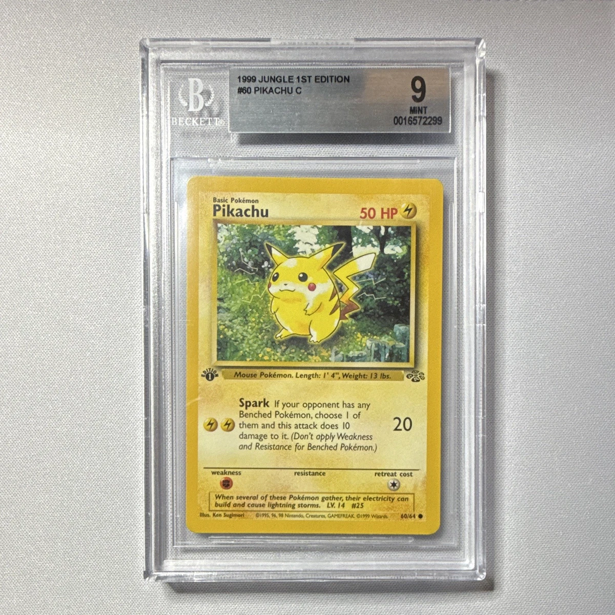 Pikachu Pokémon TCG Grade 9 Jungle Individual Collectible Card