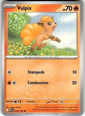 Vulpix 019/132 ME01: Mega Evolution Common Pokemon Card NM