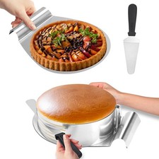 4tlg Torten Set Backzubehör Schneidhilfe Tortenring Glasurmesser Profi Edelstahl