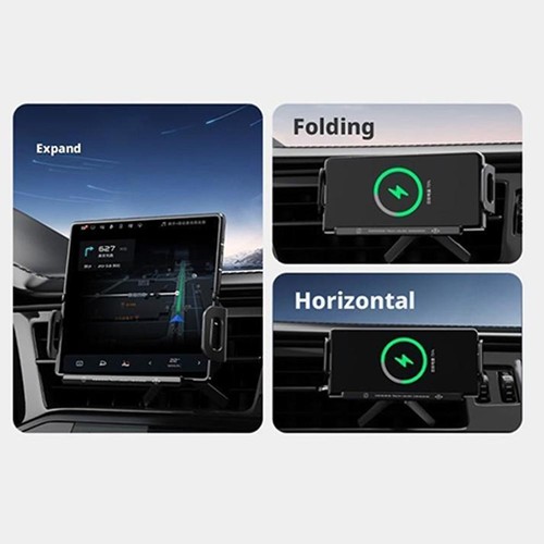 Support Téléphone Portable/Pad Intelligent, Chargeur Voiture Sans Fil 15w Qc Charge X1N3 - Photo 16 sur 17
