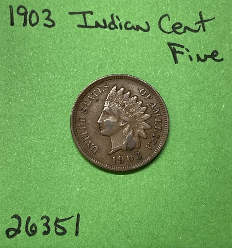 1903 Indian Head Cent / Penny 1c  Fine