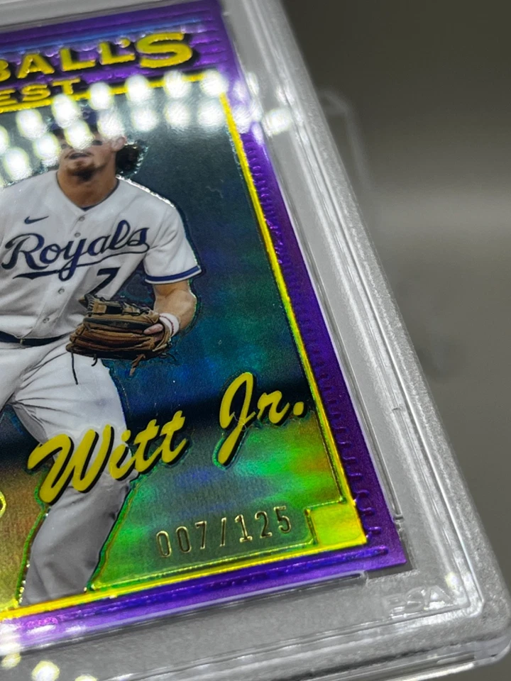 2024 Finest Bobby Witt Jr. - Purple Refractor #007/125 PSA 10 Jersey Number - Image 3 of 3