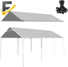 10 X 20 Ft Heavy Duty Carport Replacement Canopy Waterproof & UV Protected