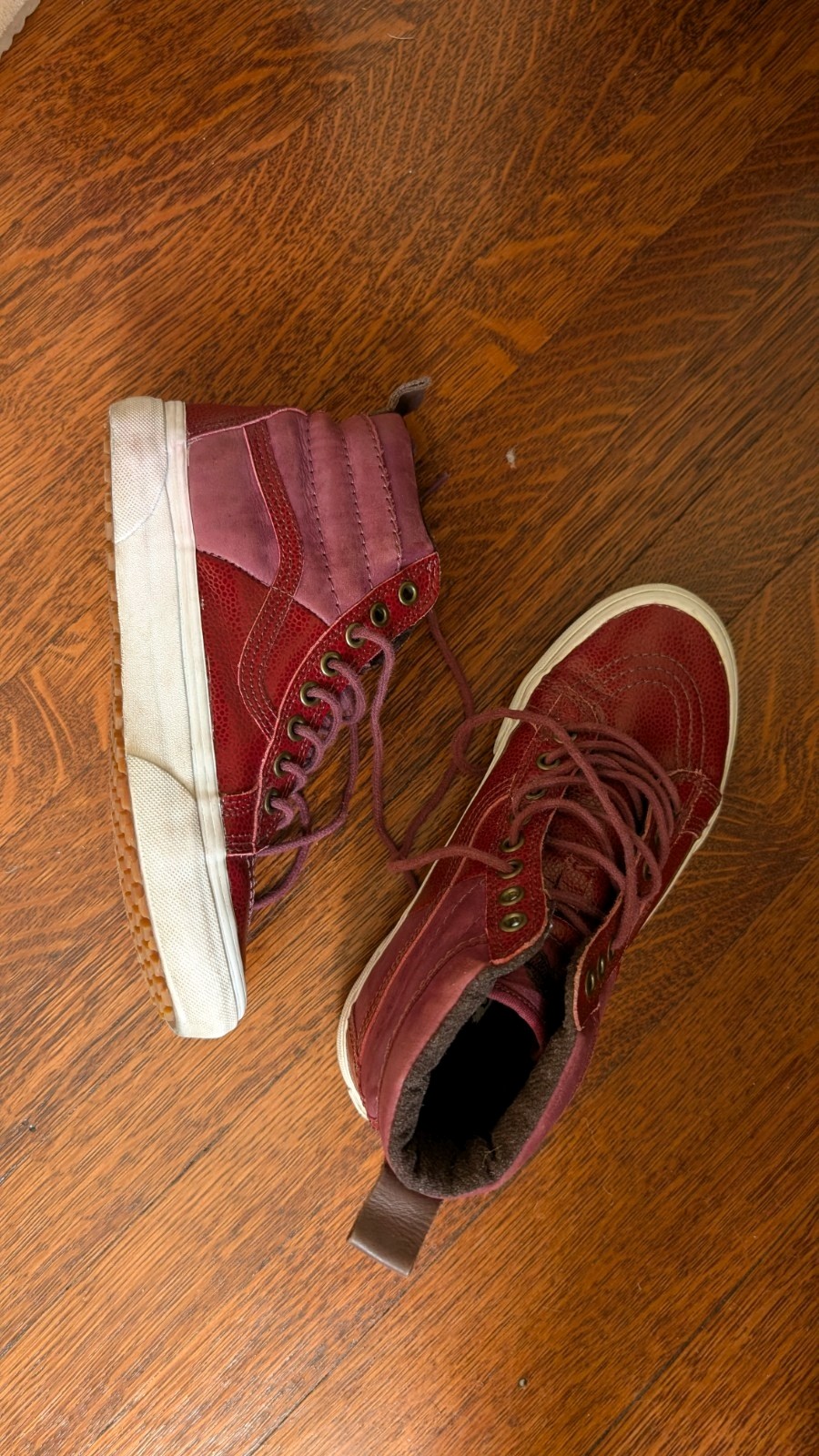 Vans Off The Walls Rare Crimson Red Leather High Top Lace Up EU 37 limited add. image 5