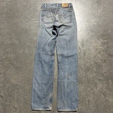Vintage 1980s Levi 501xx Denim Blue Jeans Distressed Black Bar Tack 25x32 USA