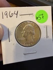 1964 Washington Quarter 25C Silver 0.900 Business Strike Philadelphia KM#164