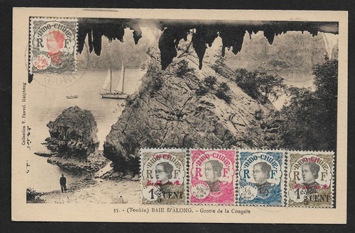 FRENCH INDOCHINA NO DESTINATION TONKIN CDS ON MULTIFRANKED PPC COVER 1927 - 第 1/2 張圖片