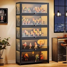 5 Tier Curio Cabinet &Bookcase for Collectibles