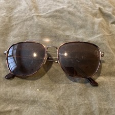 Vtg 1980’s Sunglasses Foster Grant Gold Frame Grey Aviator Lens 