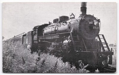 Soo Line 2718 Steam Locomotive Excursion Train Ridgeland WI 1956 Postcard