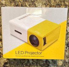 MEER Mini LCD Projector Portable HDMI USB AV Remote Yellow/White 1080p
