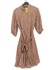 French Connection Shirt Midi Dress L in Tan