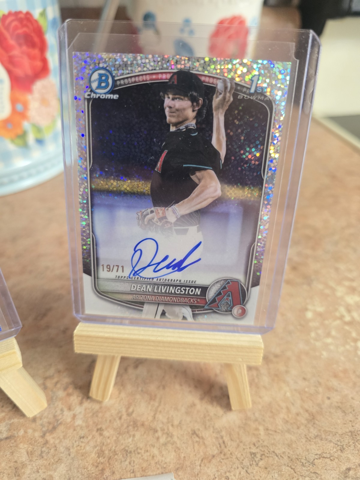 2025 Bowman Draft Chrome Dean Livingston 1st Bowman Sparkle Refractor Auto /71