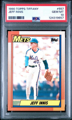 1990 TOPPS TIFFANY JEFF INNIS RC ROOKIE #557 NEW YORK NY METS PSA 10 | eBay