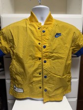 RARE Nike Big Kids Short Sleeve Jacket Yellow Blue Cheetah Peace Graphic Back S