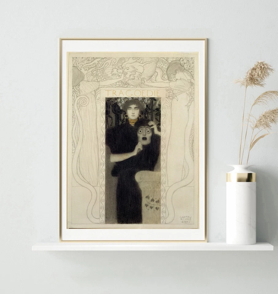 Kunstdruck Klimt Tragödie Fine Art Giclee Poster Gallerie Wand Jugendstil Bild - Bild 4 von 4