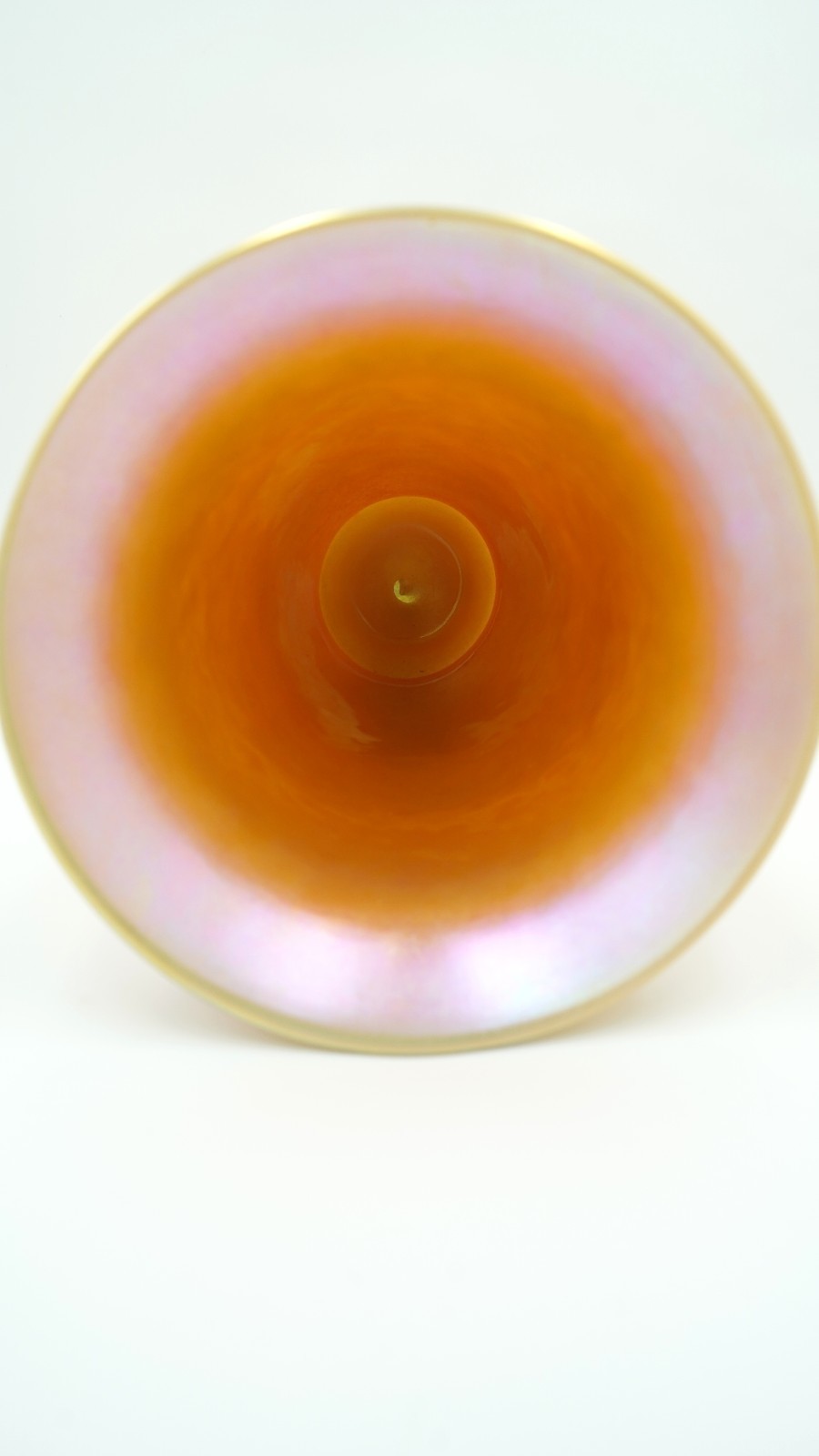 Lundberg Studios Iridescent Art Glass Vase 11" Signed 2011 – Gold Pink