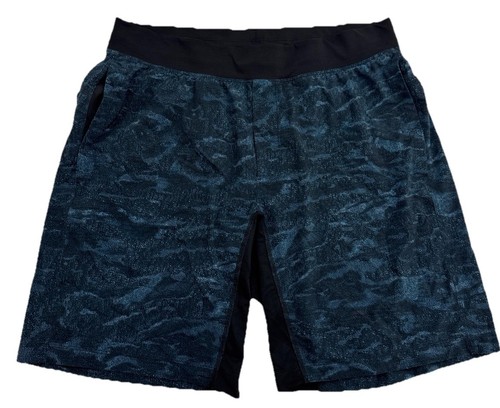 Lululemon T.H.E. Linerliness Shorts Mens XL Blue Camo Athletic Gym Yoga - Picture 2 of 14