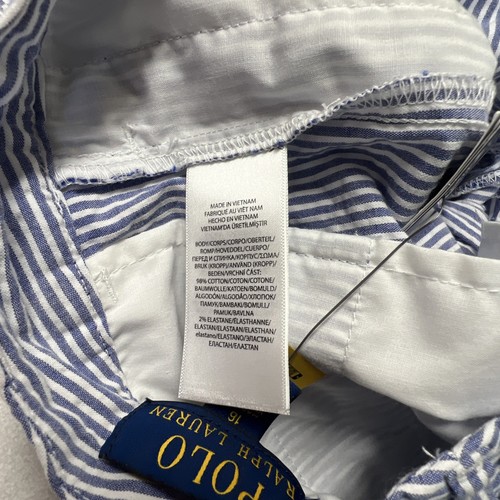 Neu mit Etikett Polo Ralph Lauren Jungen 16 gestreifte Seersucker Shorts blau weiß maritim - Bild 9 von 12
