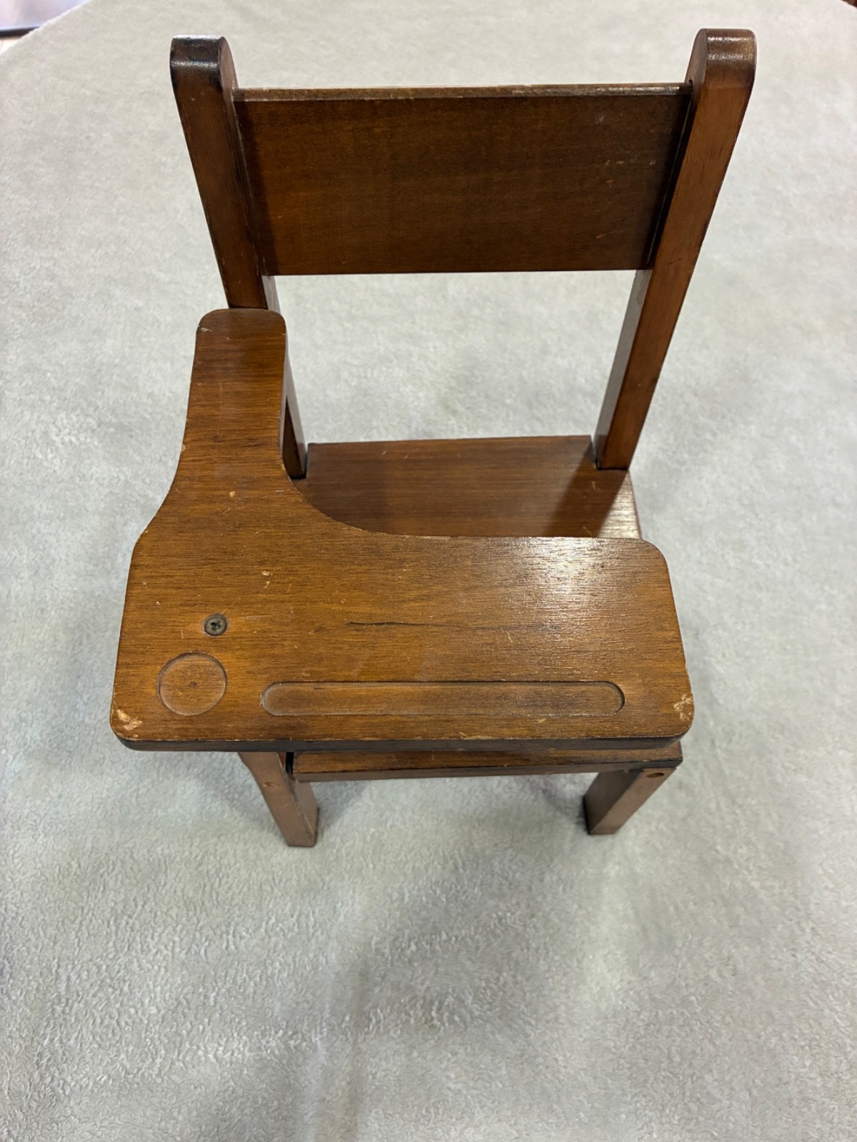 Vintage Wooden School Desk Chair for Doll